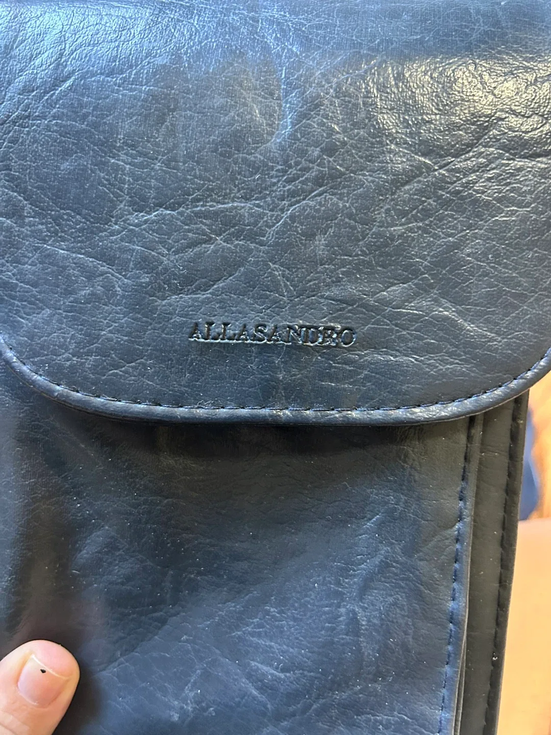 Allasandro Black Leather Crossbody Bag thumbnail