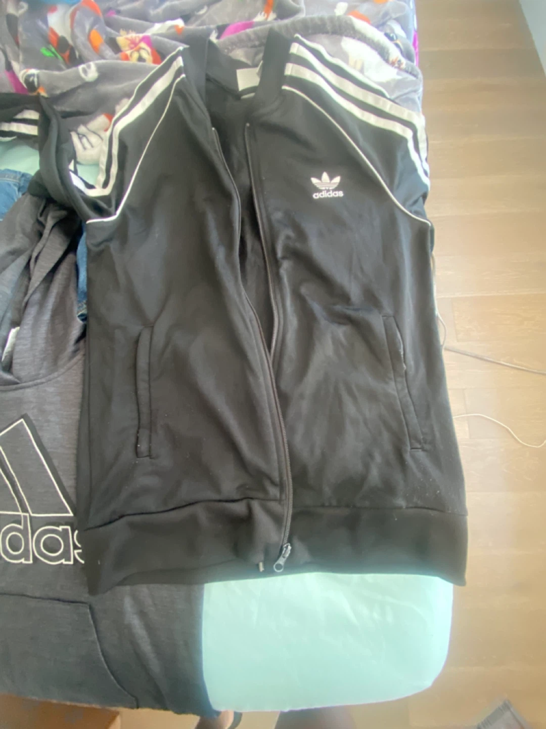 Adidas Black Track Jacket and a Adidas Gray Hoodie - photo 2