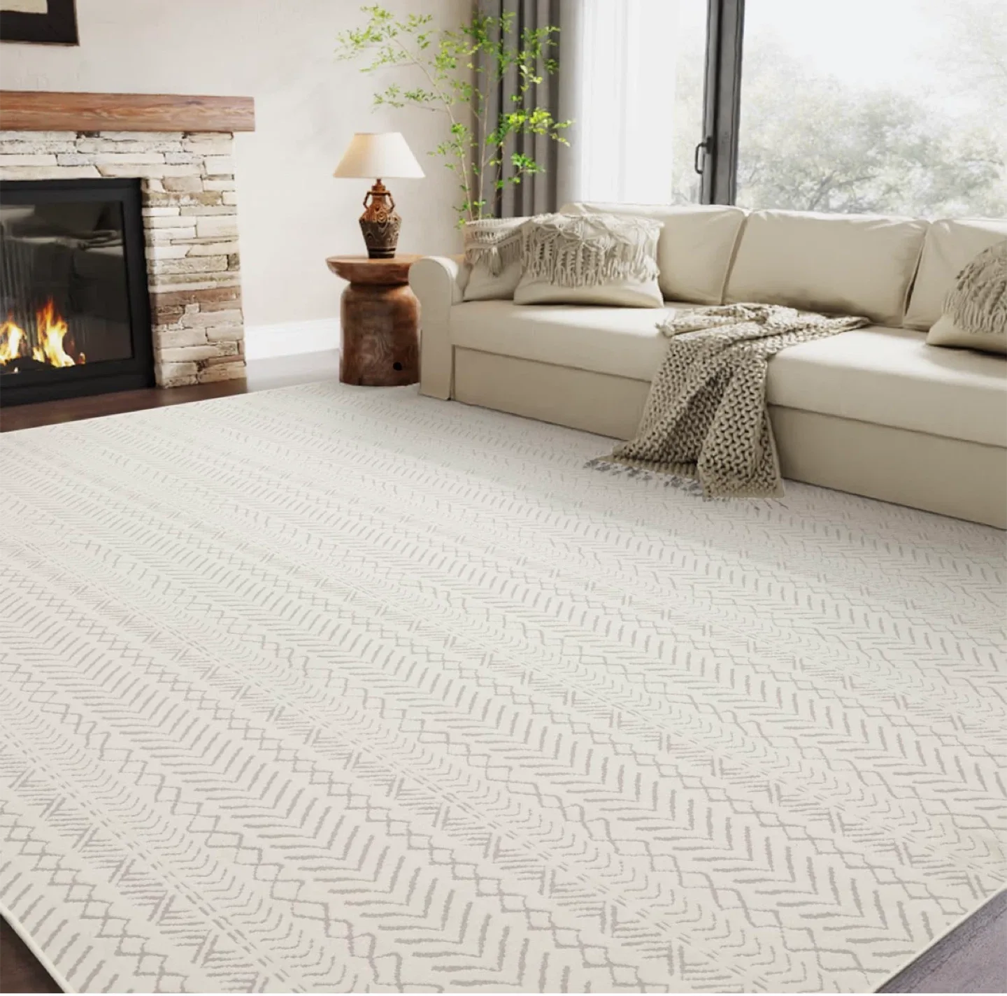 3D Boho Design Area Rug 9x12 ft thumbnail