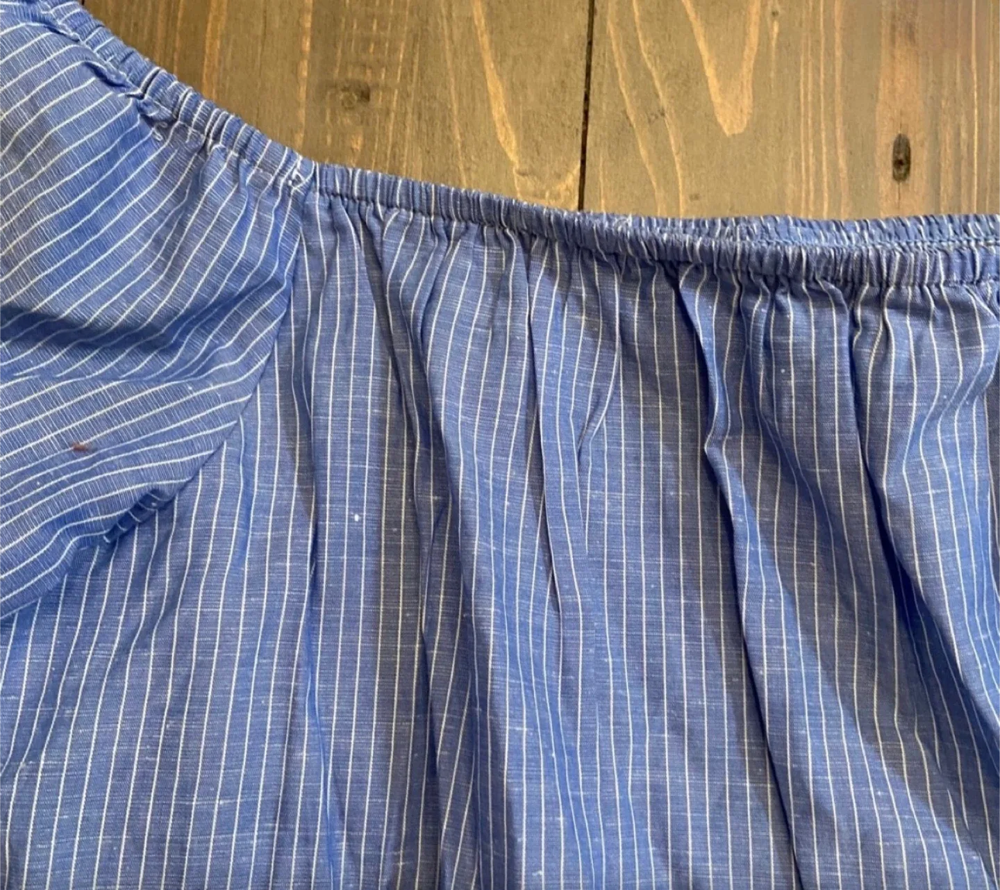 Express Blue Striped Off-the-Shoulder Top - Size L image indicator(3)