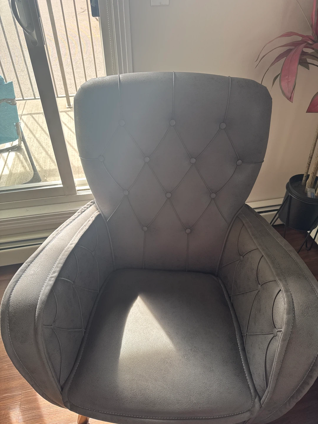 Grey Upholstered Accent Chair and beich set - photo 4