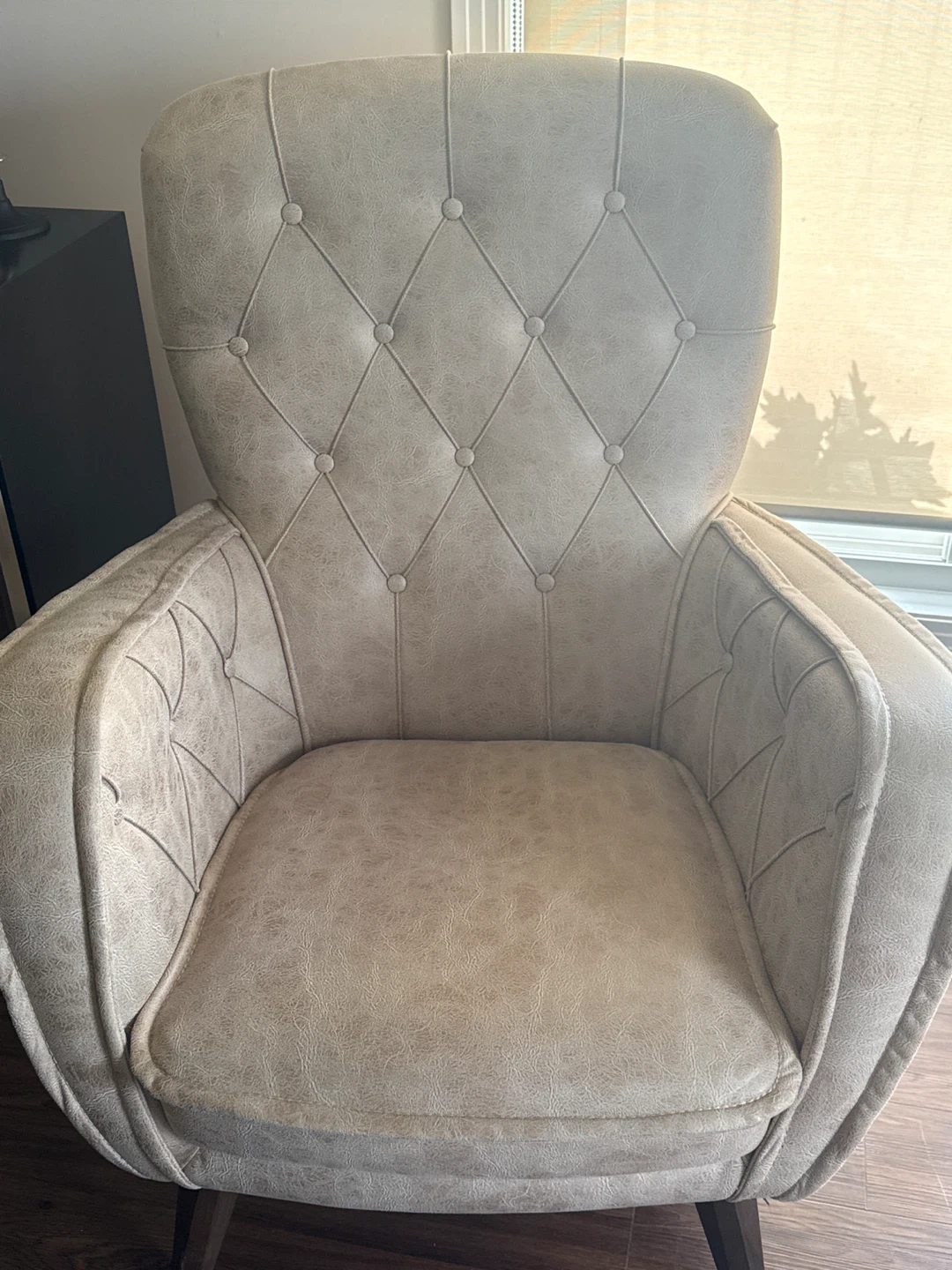 Grey Upholstered Accent Chair and beich set - photo 3