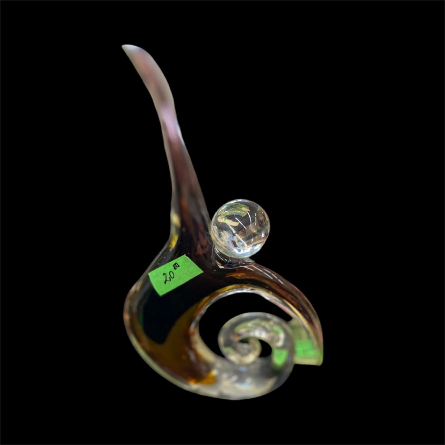Glass  Sculpture with Swirl Design - Perfect Christmas gift