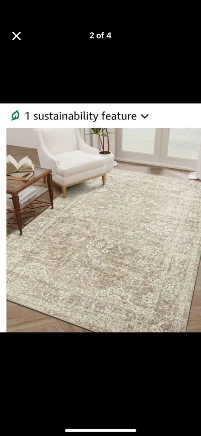 Beige Patterned Area Rug 9 x12 ft thumbnail