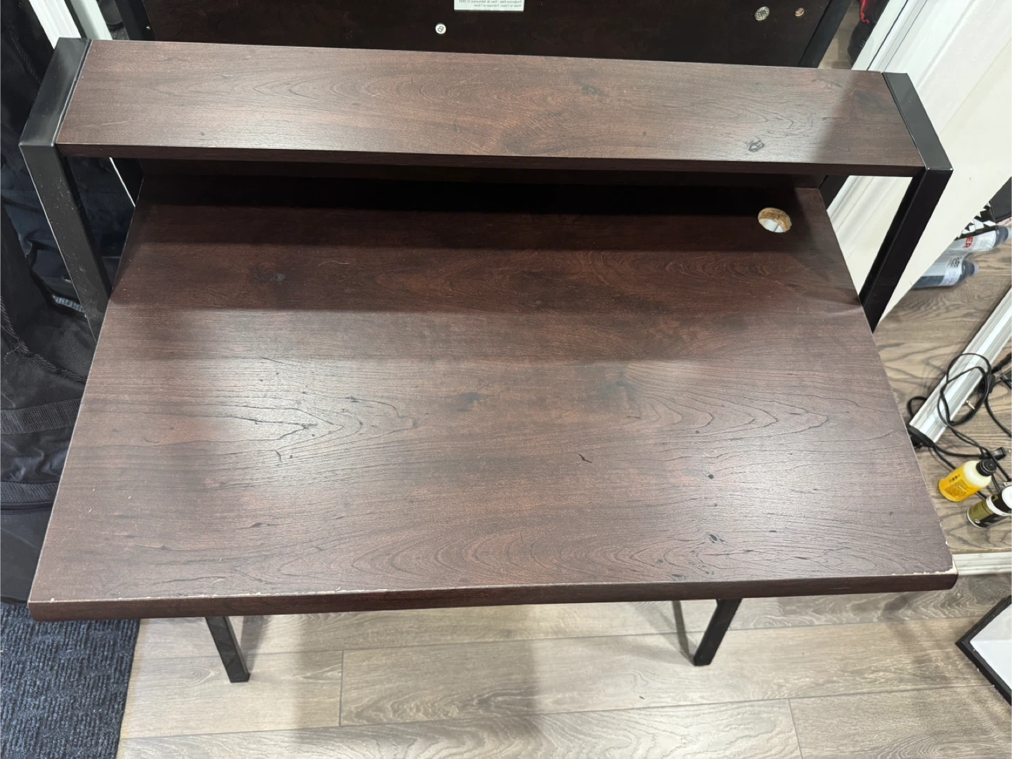 Dark Wood Desk with Shelf - photo 3