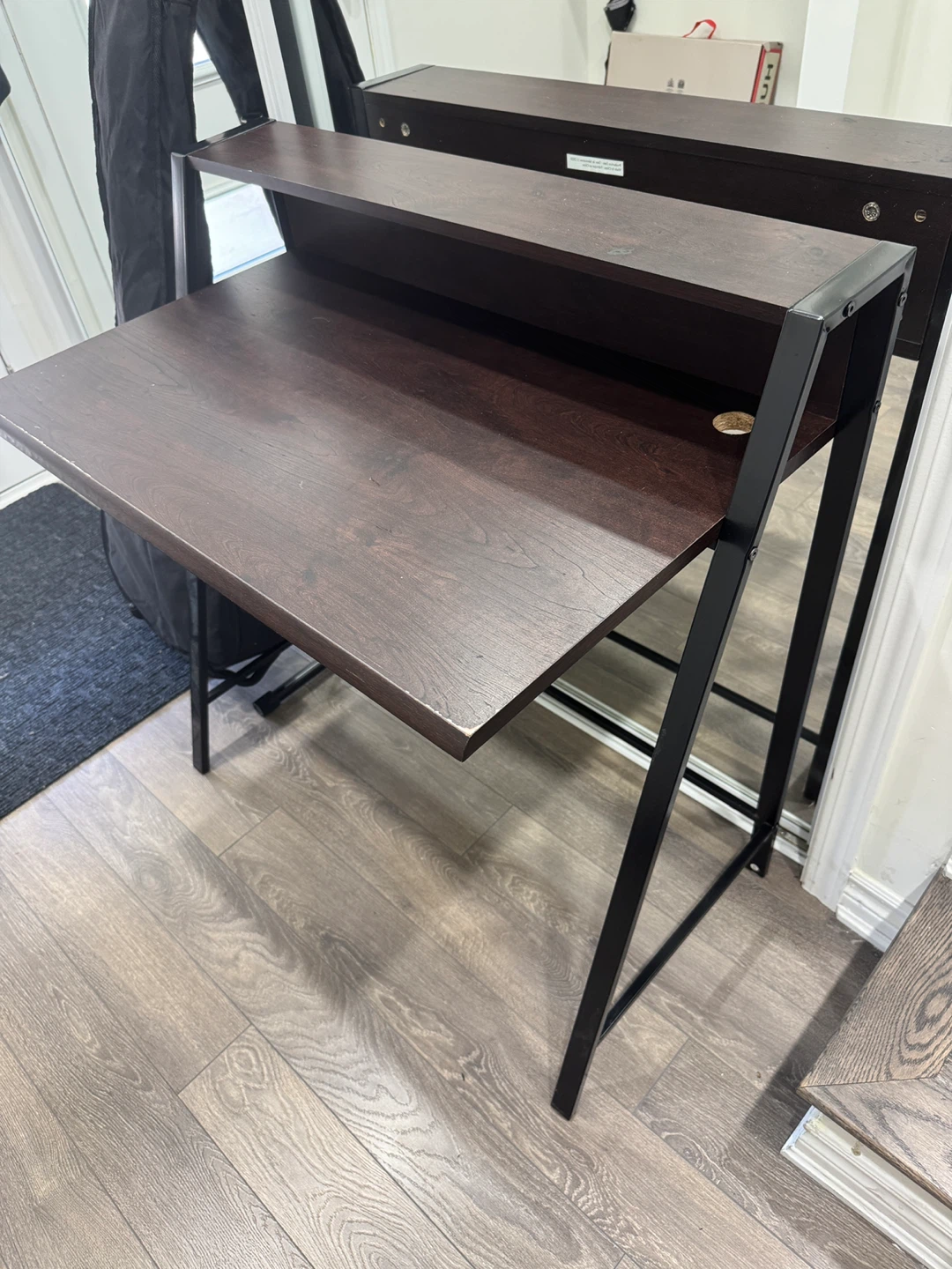 Dark Wood Desk with Shelf