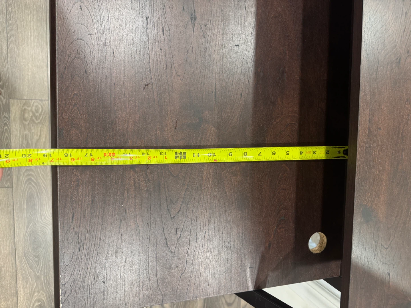 Dark Wood Desk with Shelf - photo 5