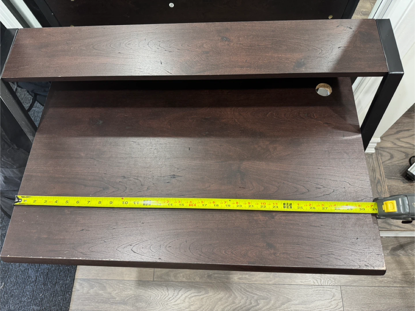 Dark Wood Desk with Shelf - photo 4