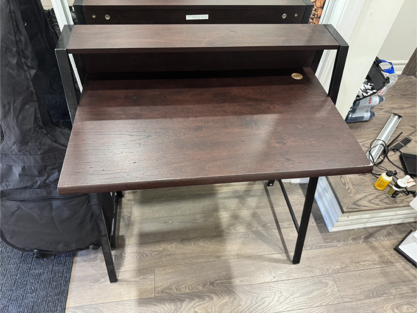 Dark Wood Desk with Shelf - photo 2