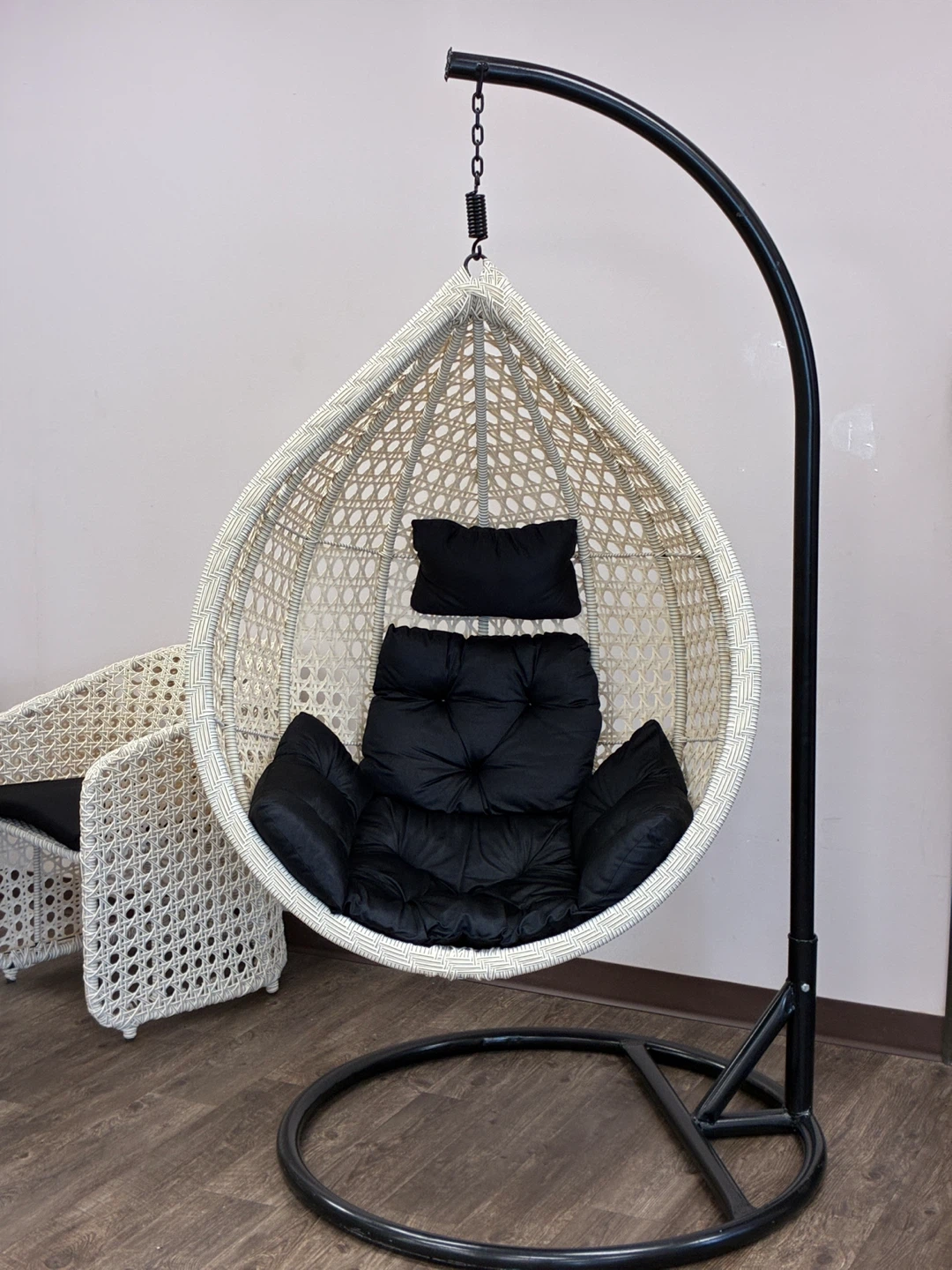 Hanging Egg Chair with Stand & Cushion