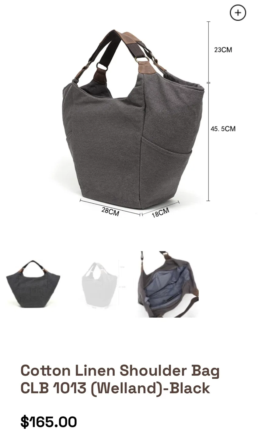 DaVan Cotton Linen/leather oversized bag, water repellent! image indicator(2)