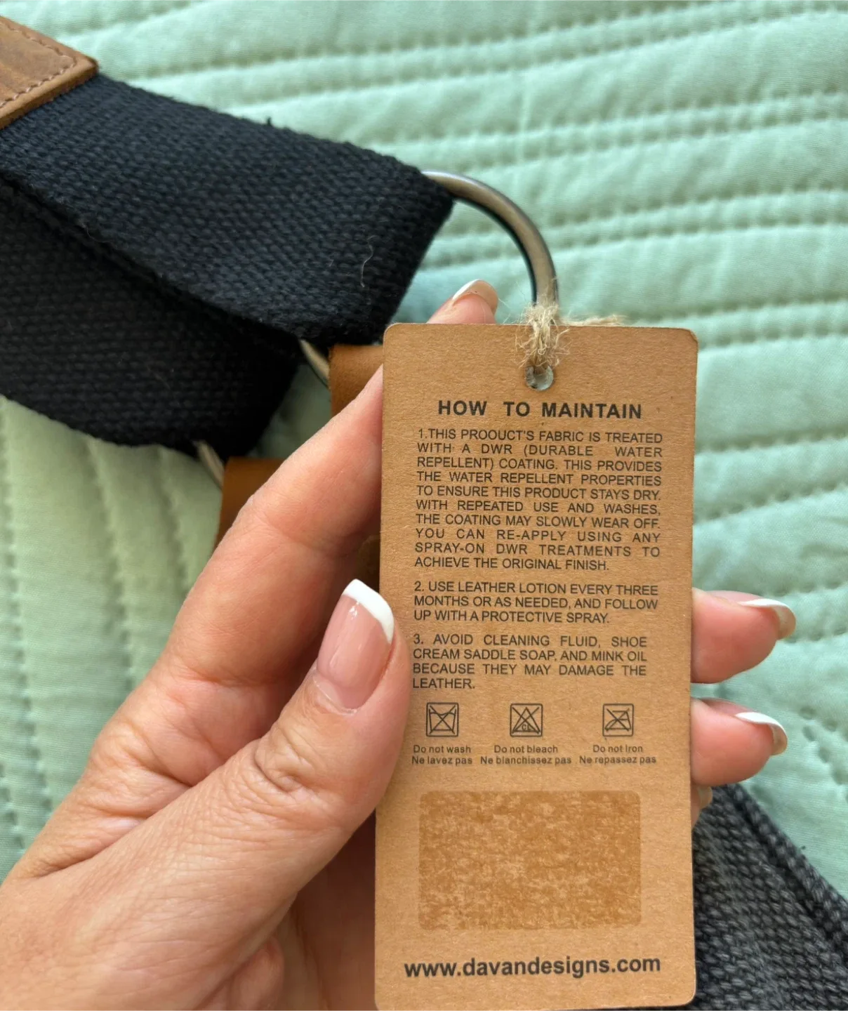 DaVan Cotton Linen/leather oversized bag, water repellent! image indicator(6)