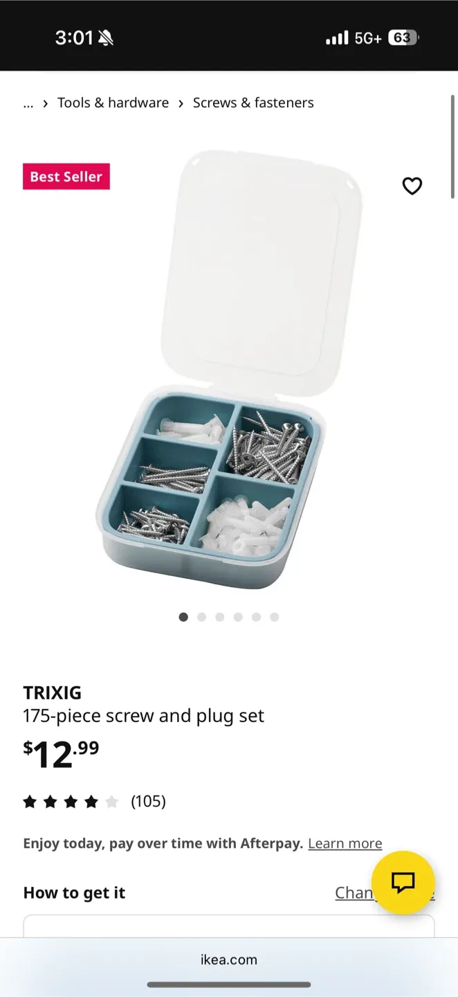 IKEA FIXA Cordless Screwdriver & Screw/plug kit image indicator(4)