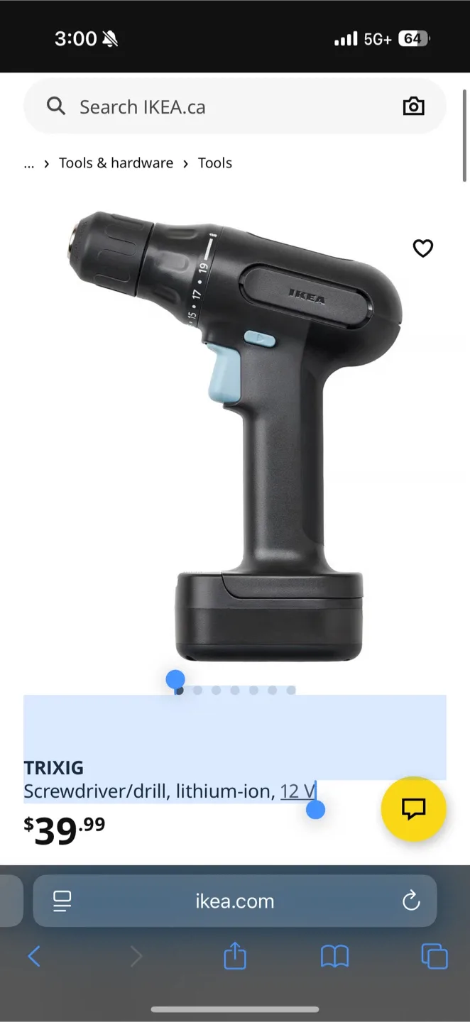 IKEA FIXA Cordless Screwdriver & Screw/plug kit image indicator(5)