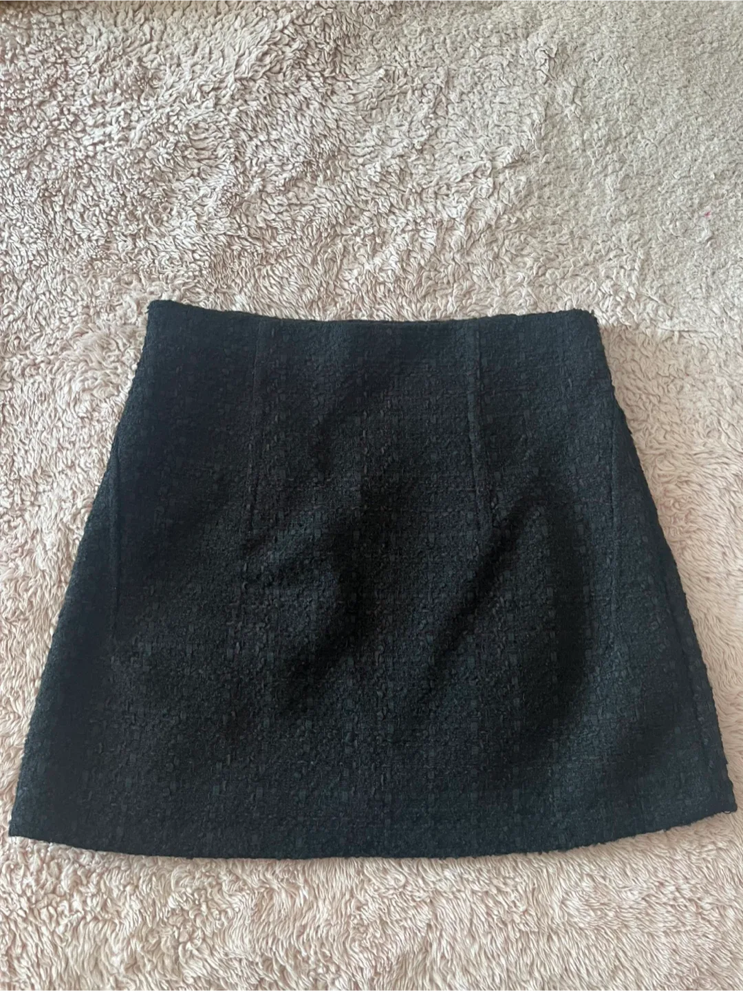 Zara Black Tweed Mini Skirt - Size S thumbnail