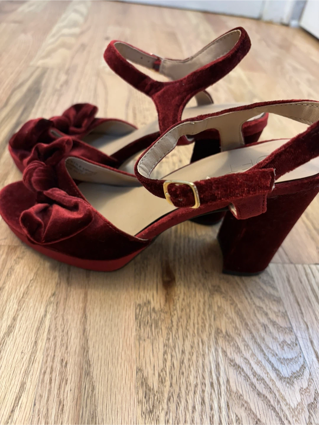 LOFT Red Velvet Heels - Size 9 - photo 2