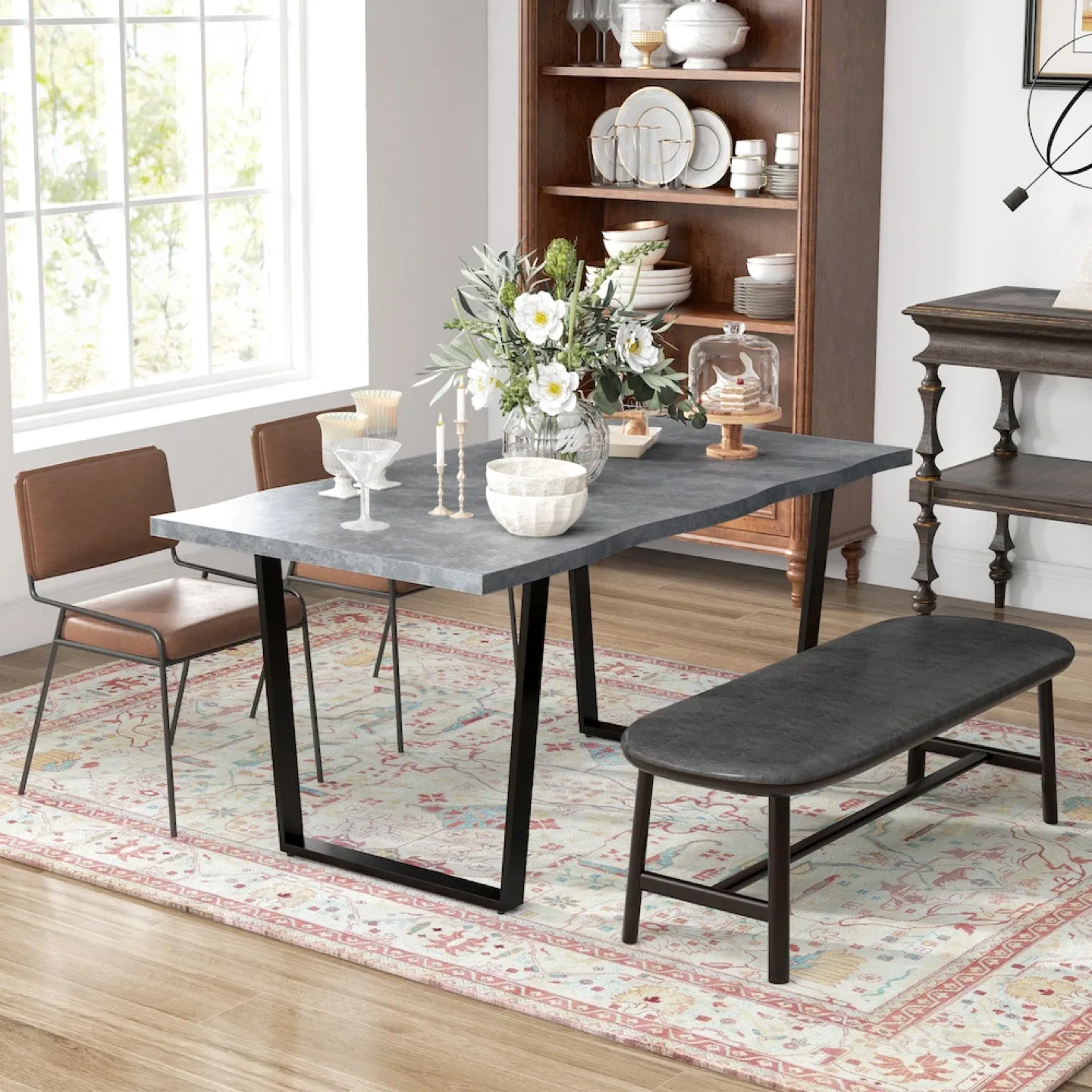 Dining Table - Grey, 63 inch thumbnail