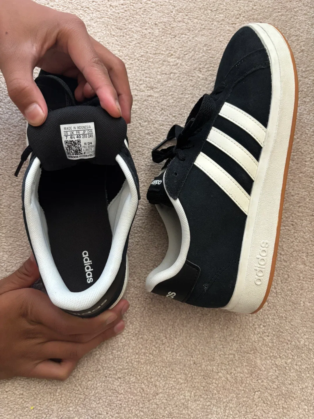 Adidas Grand Court Base Sneakers - Black/White - Youth US 7 image indicator(2)