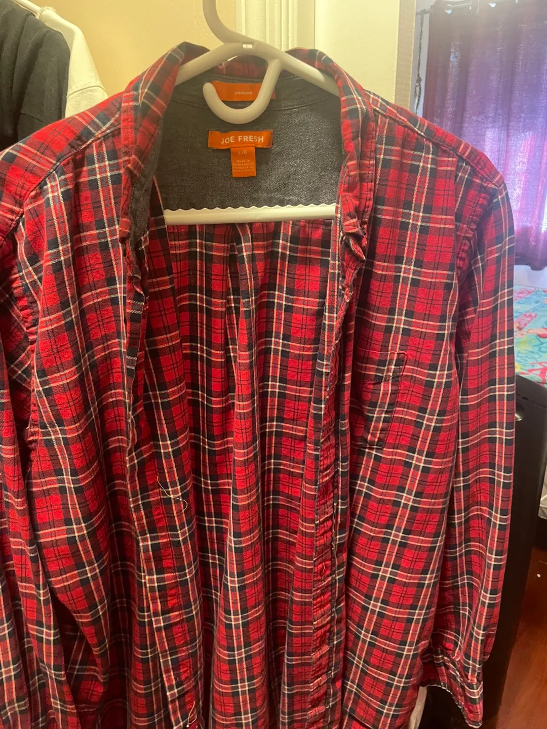 Joe Fresh L/G Red Plaid Flannel Shirt thumbnail