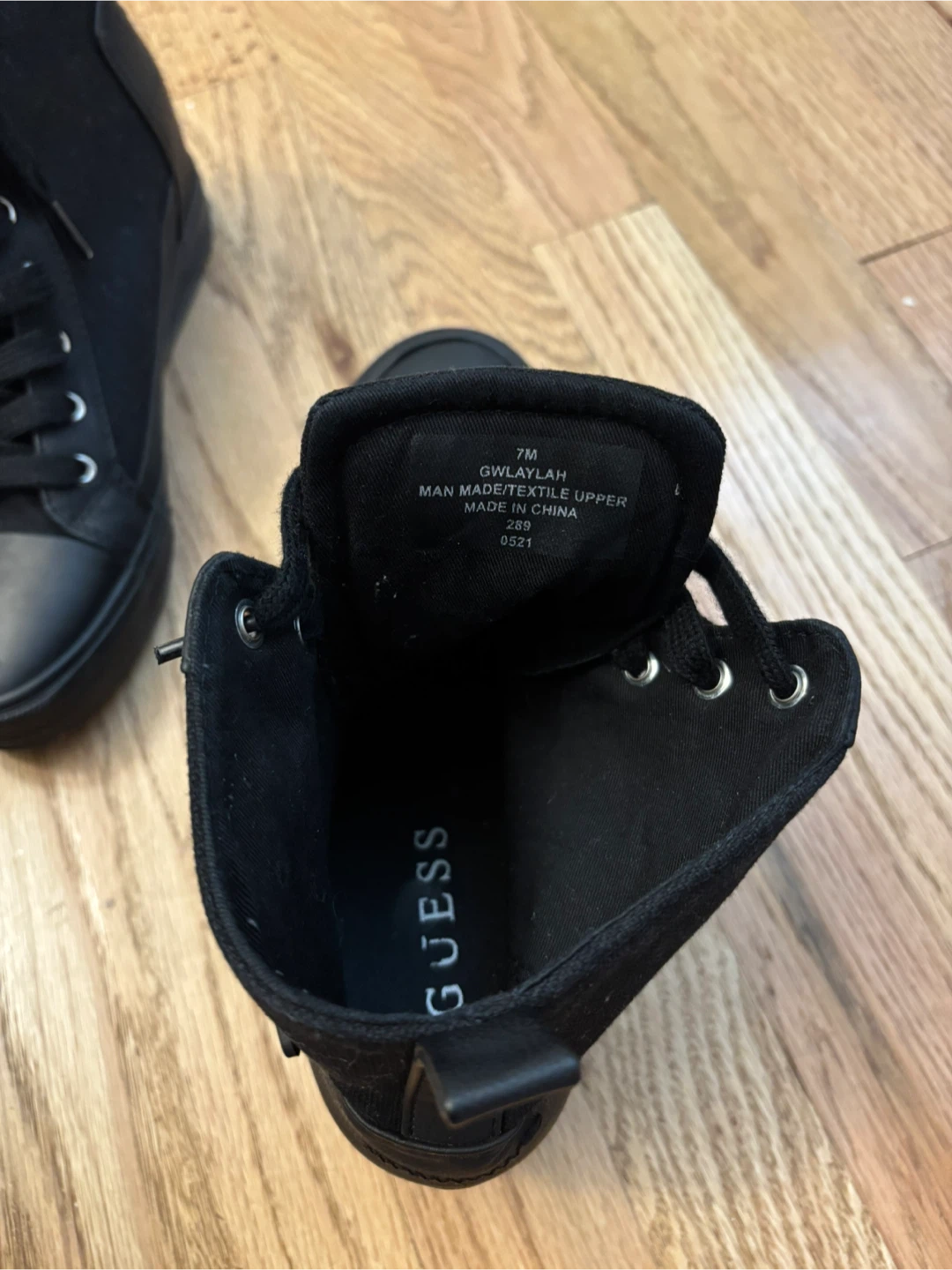 Guess Black High Top Sneakers, Size 7 - photo 4