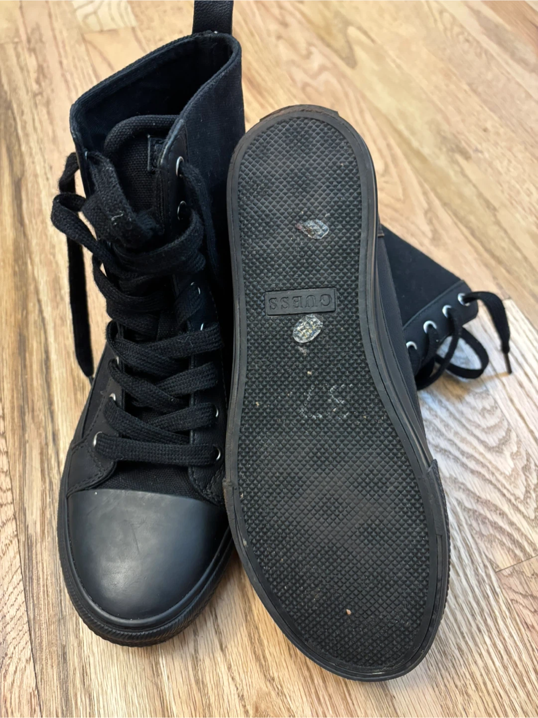 Guess Black High Top Sneakers, Size 7 - photo 3