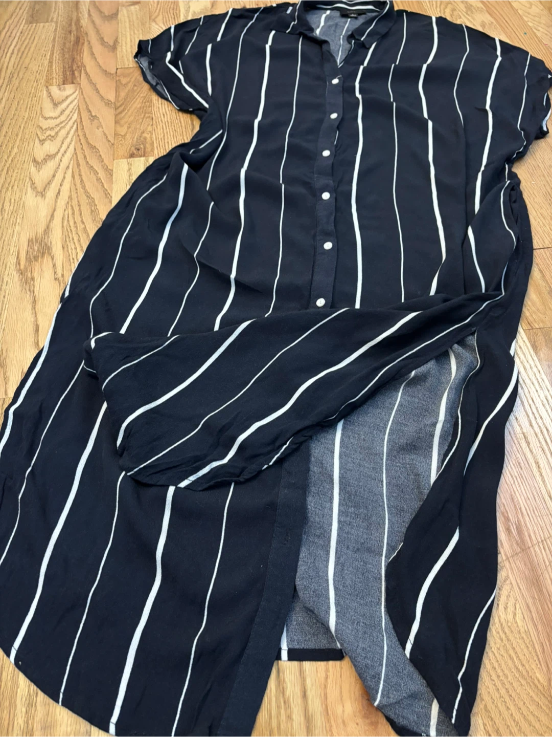Lumiere Black Striped Dress - Size L - photo 2