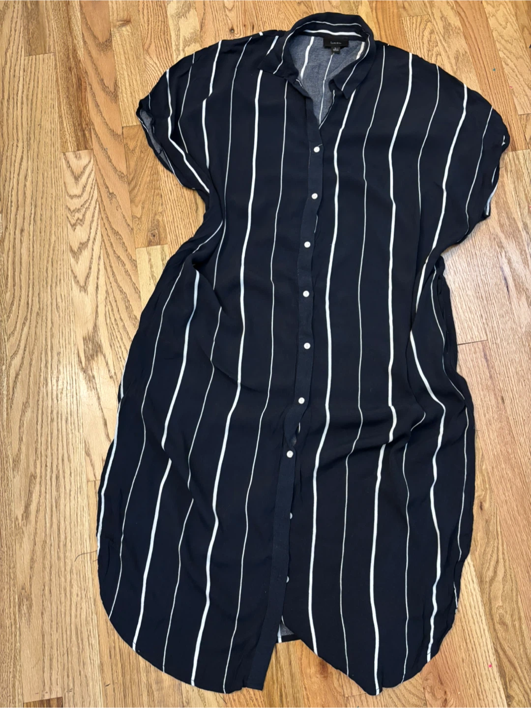 Lumiere Black Striped Dress - Size L