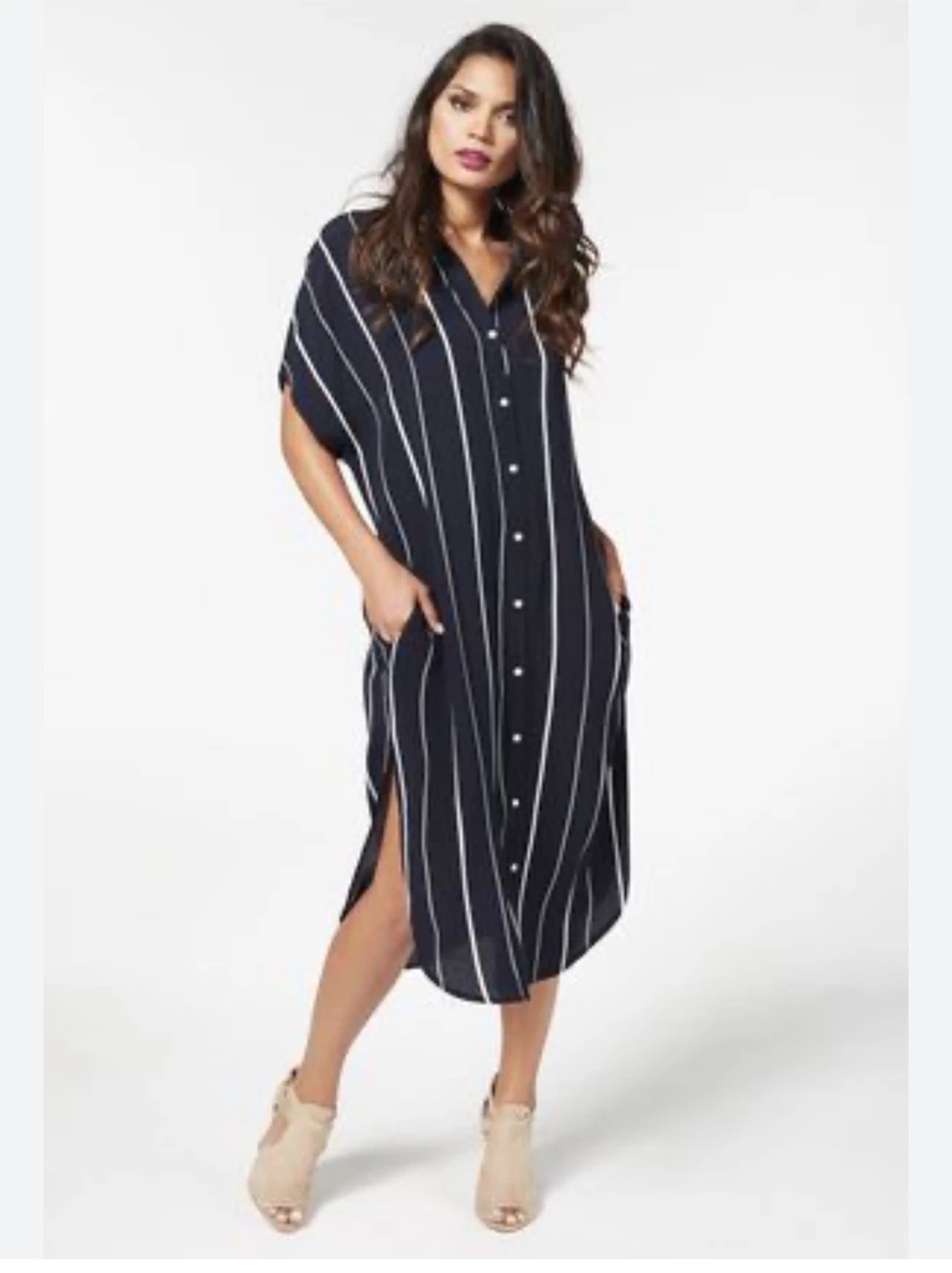 Lumiere Black Striped Dress - Size L - photo 4