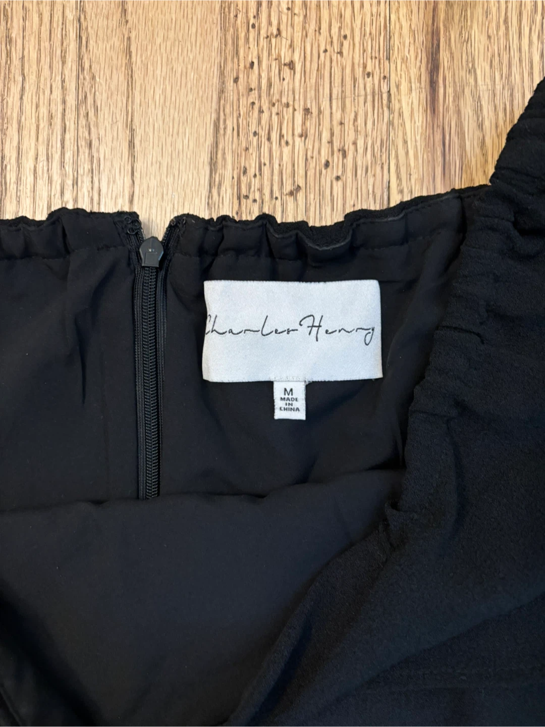Charles Henry Black Off-the-Shoulder Dress - Size M - photo 2