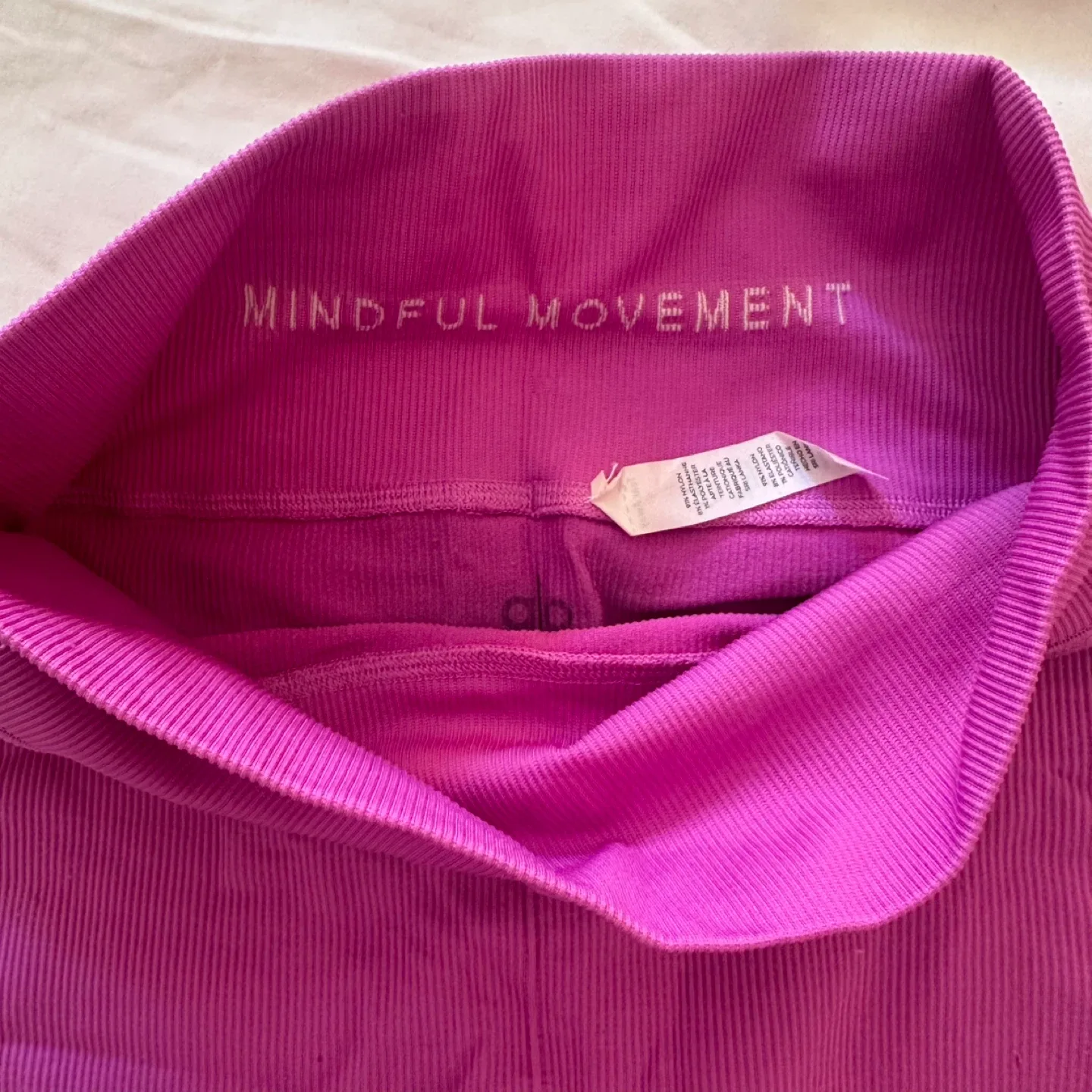 Alo Barbie Pink Ribbed Biker Shorts image indicator(3)