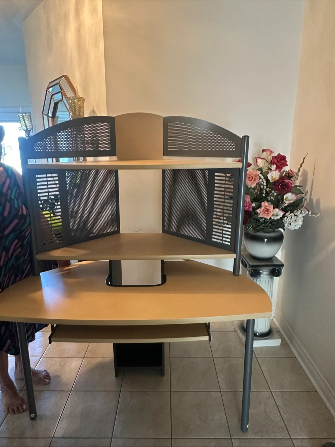Corner Computer Desk with Shelves - photo 2