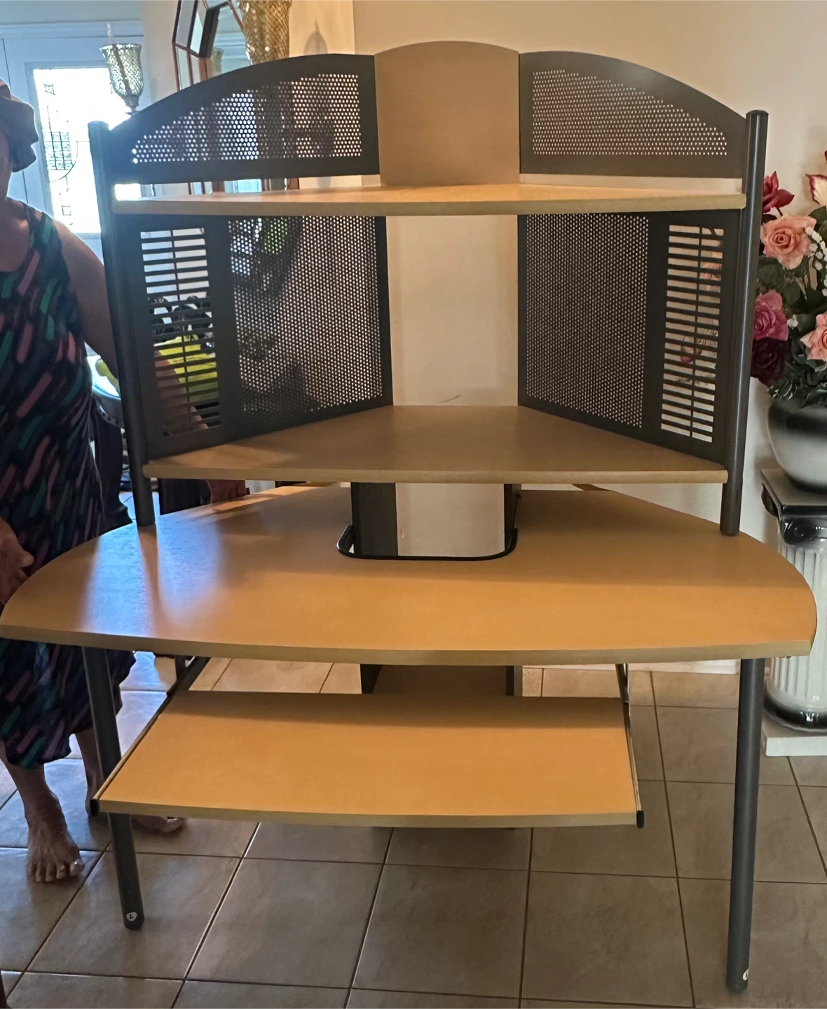 Corner Computer Desk with Shelves
