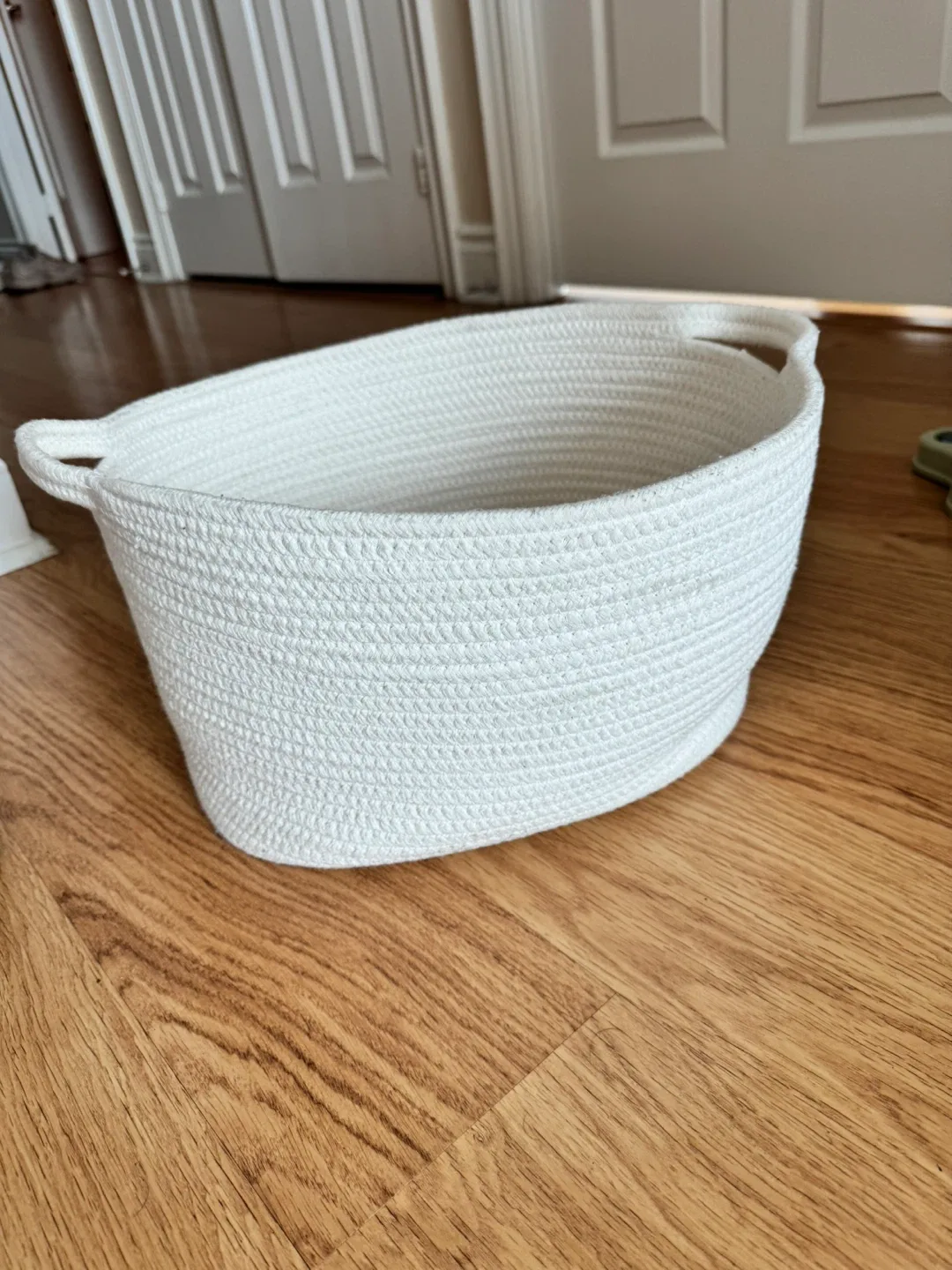 White Woven Cotton Rope Basket thumbnail