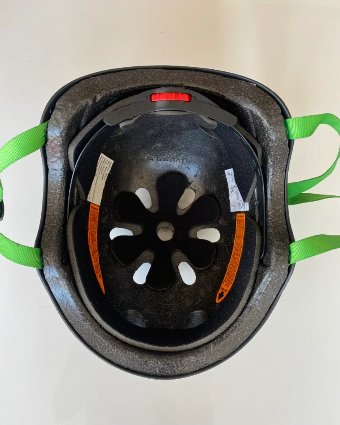 Black Helmet with Green Straps image indicator(3)