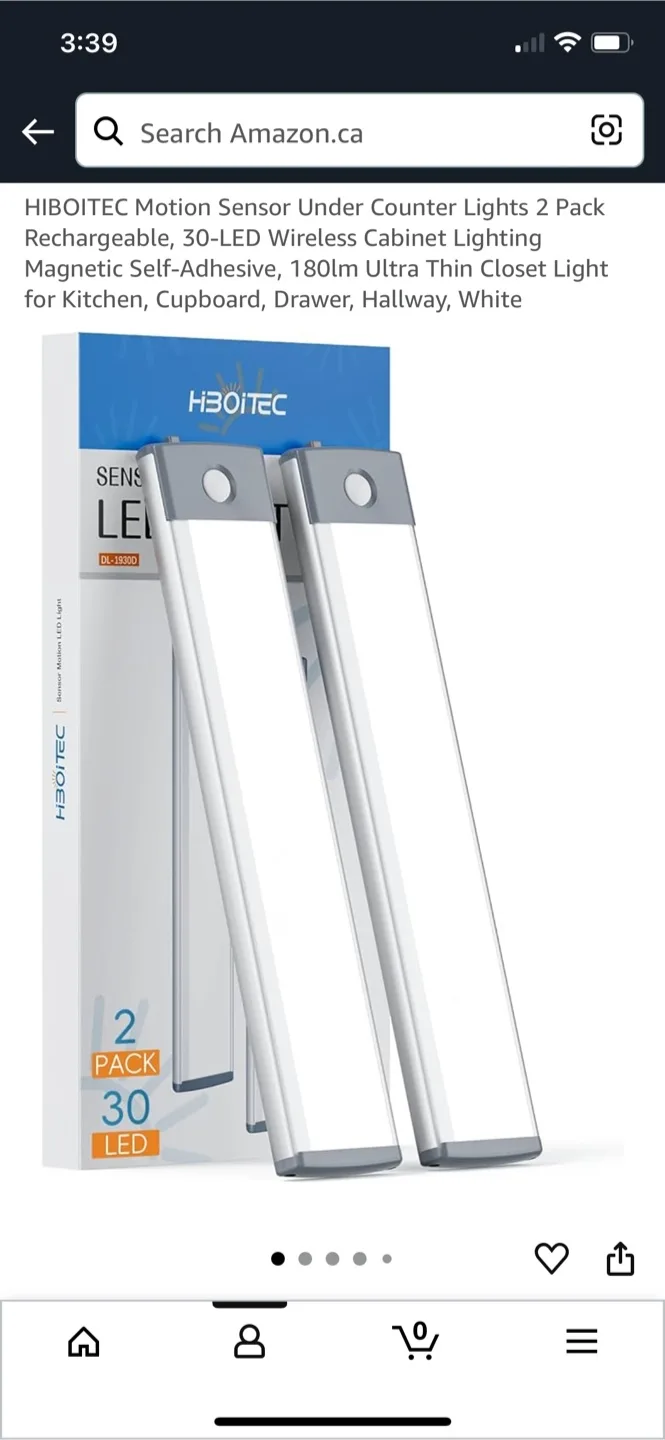 HIBOITEC 8-inch 30-LED Motion Sensor Lights - White