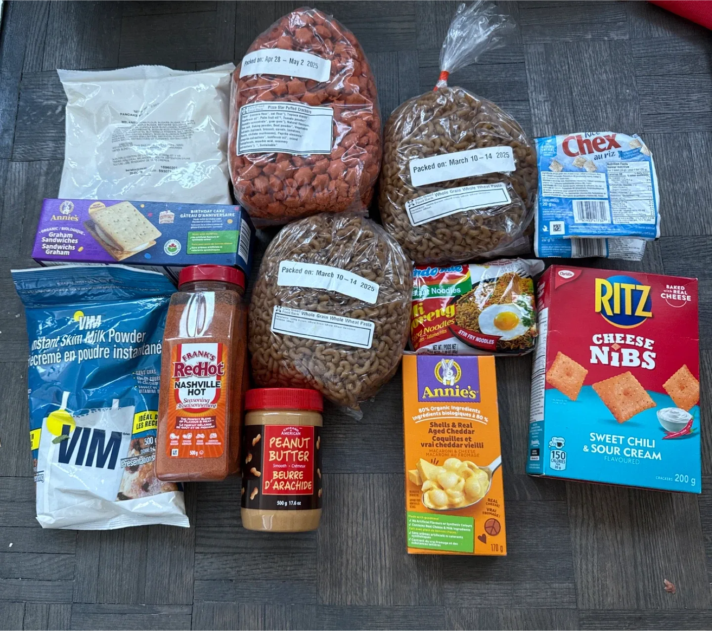 Variety of Snacks and Pasta