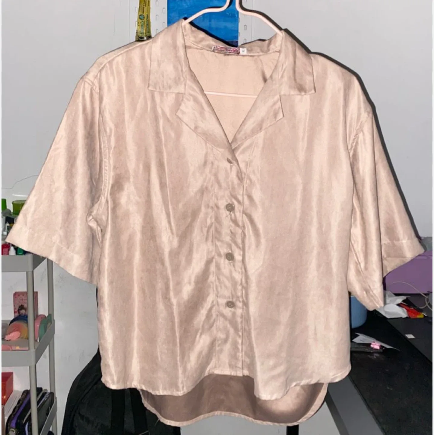 Light Pink Button Blouse Large thumbnail