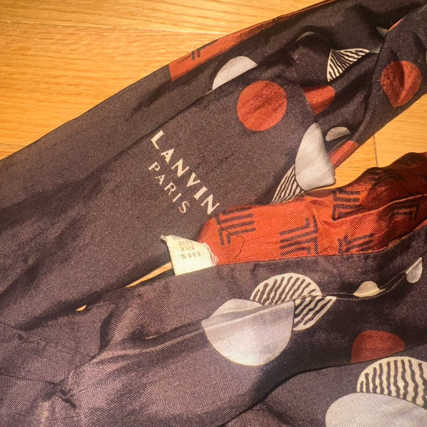 Vintage Lanvin Paris 100% Silk Scarf Long image indicator(2)