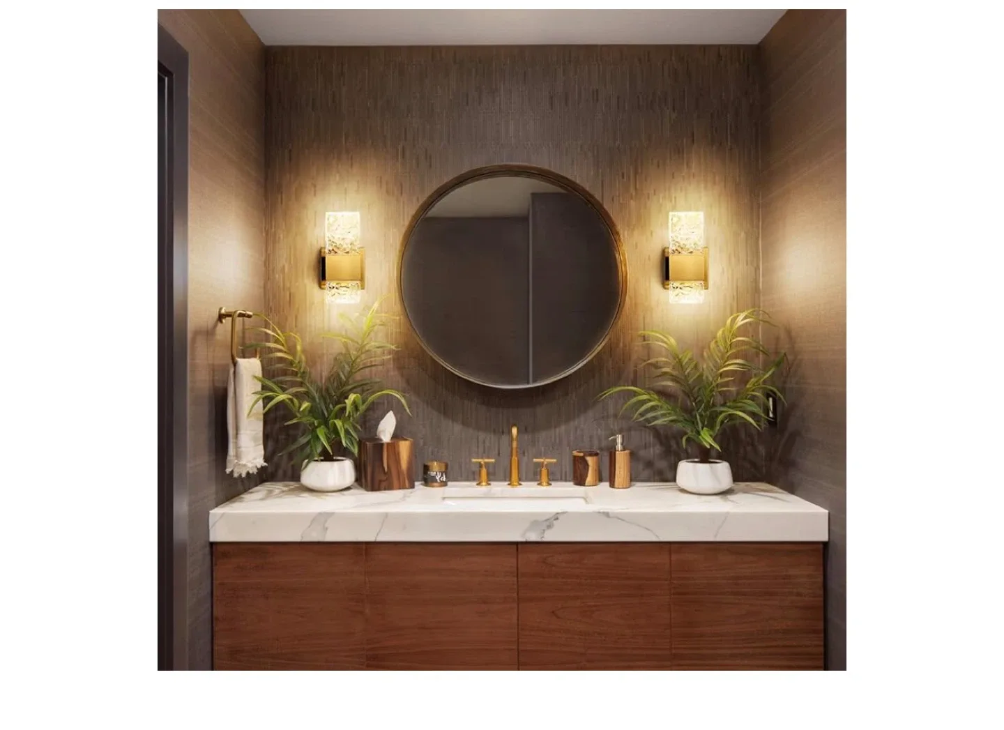 Epinl Gold Crystal Wall Sconce Lighting image indicator(5)