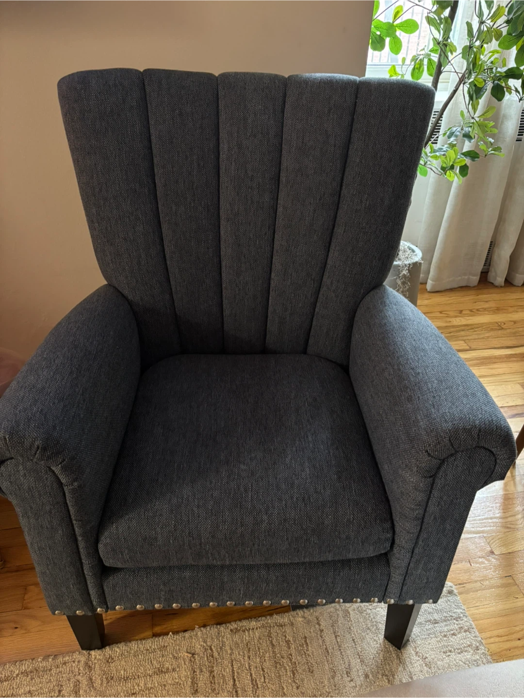 Upholstered Accent Armchair - Gray