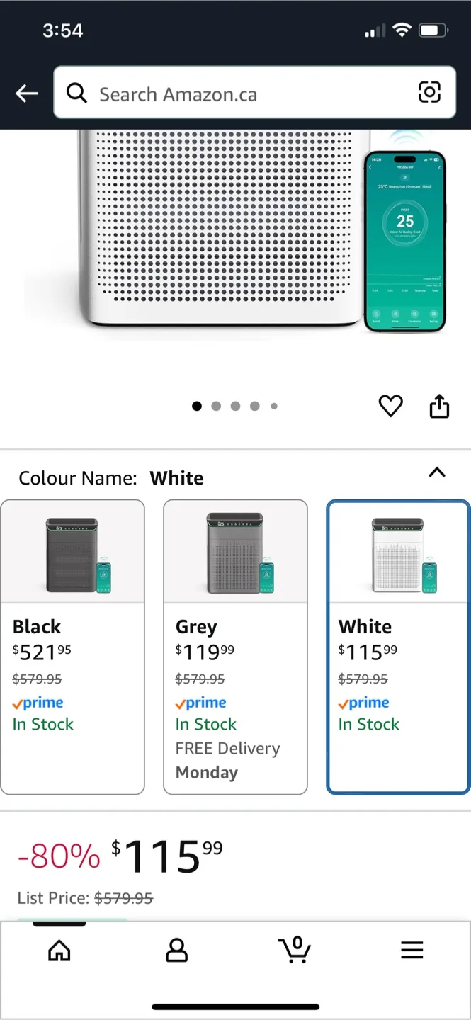 MERONTE Air Purifier for Large Room - White image indicator(2)