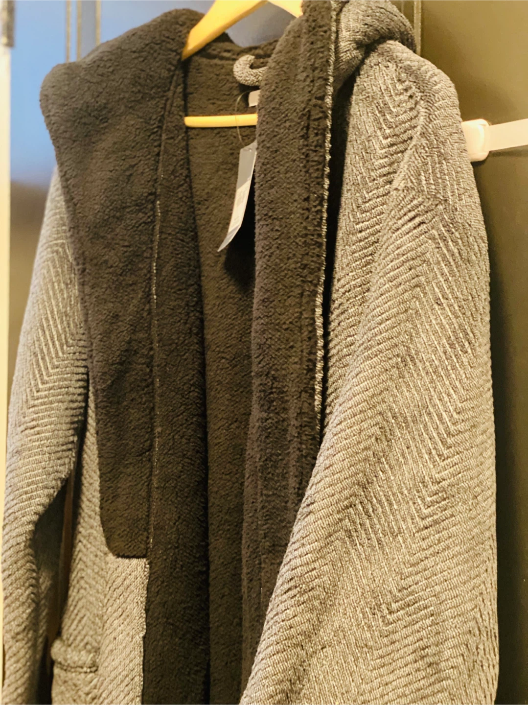 New (unused) Tu Men's Hooded Bathrobe - Grey (Large size) - photo 5