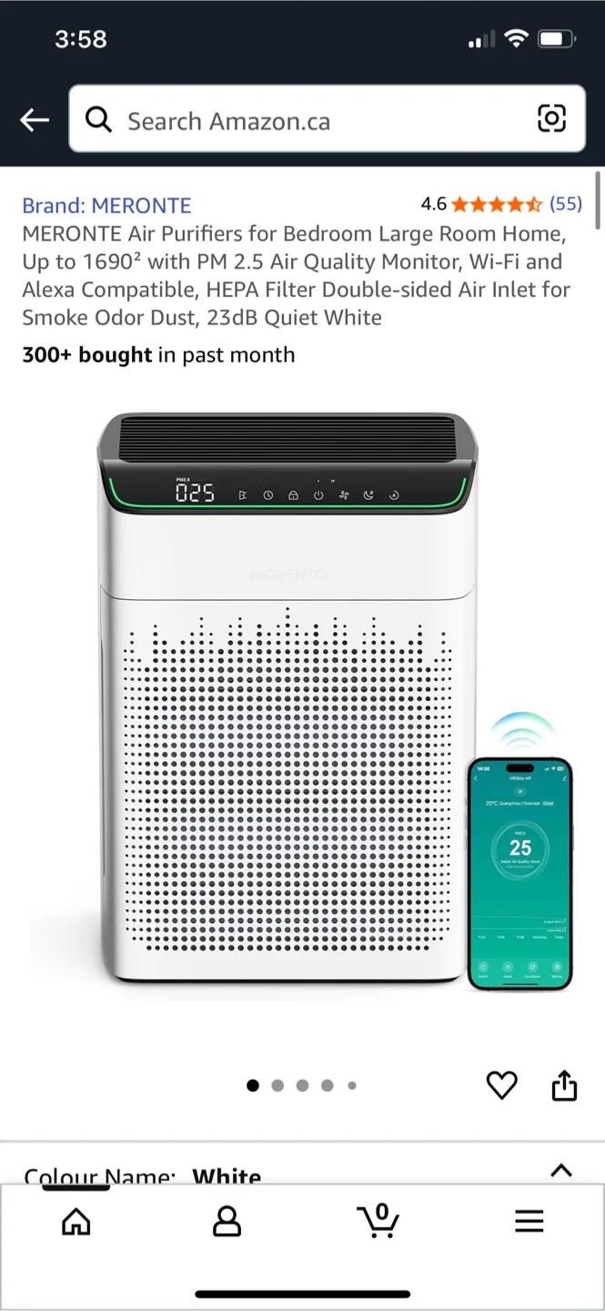 MERONTE Air Purifier for Large Room - White image indicator(3)