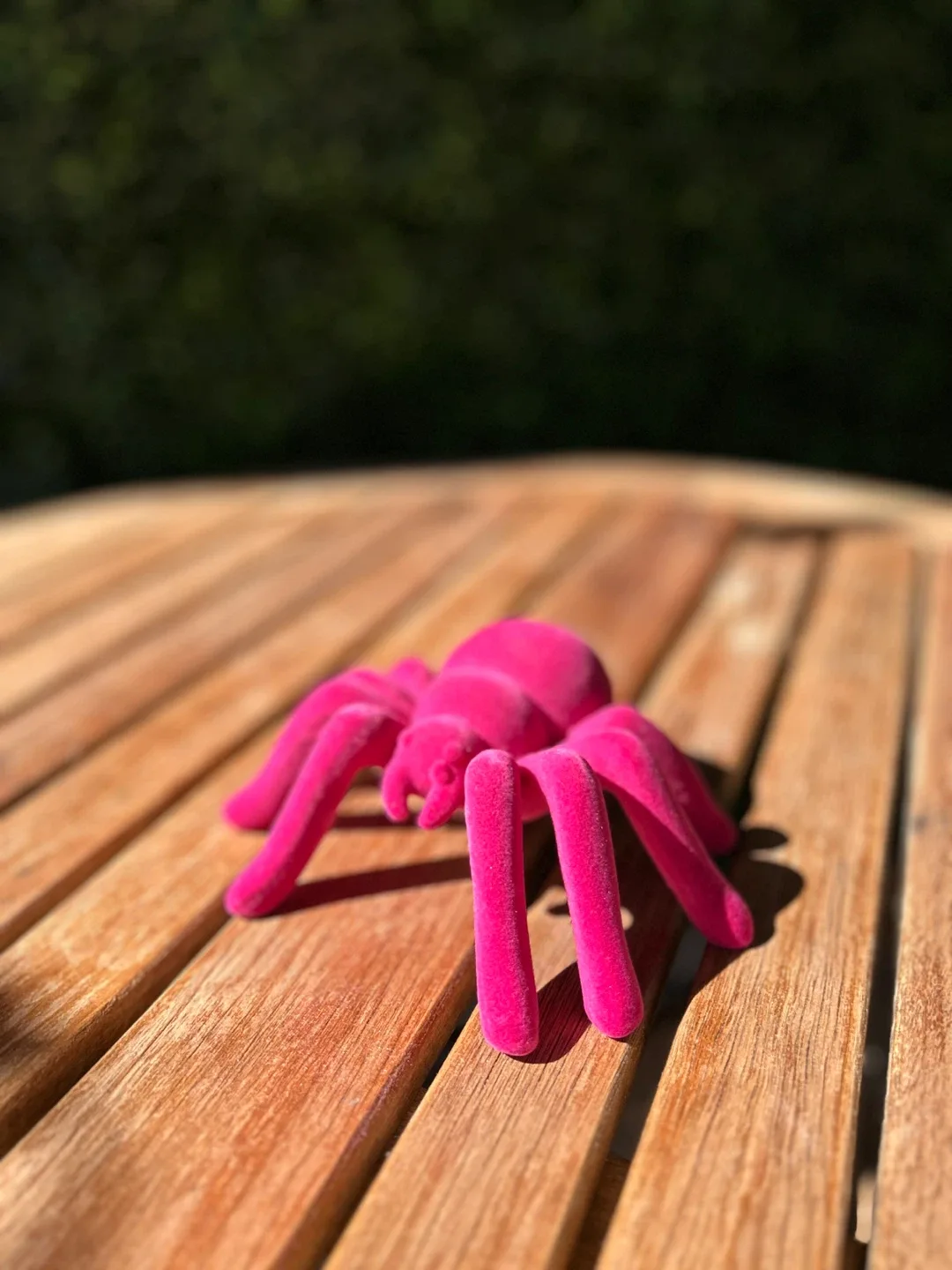 Pink Flocked Spider Figurine thumbnail
