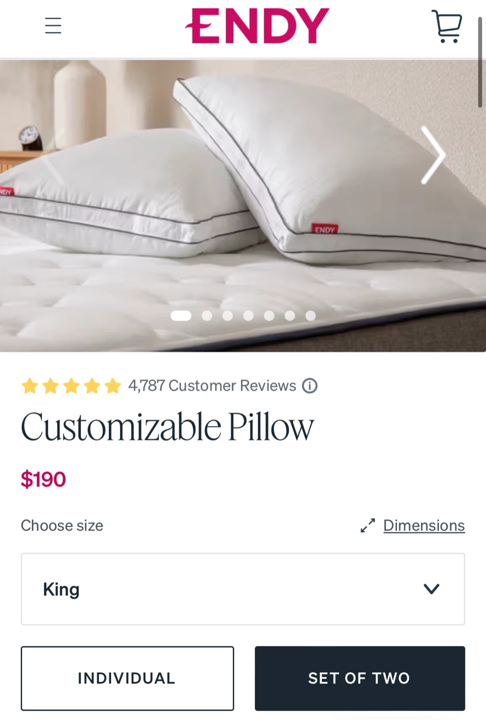 Endy Customizable King Pillows (Set of 2) - photo 2