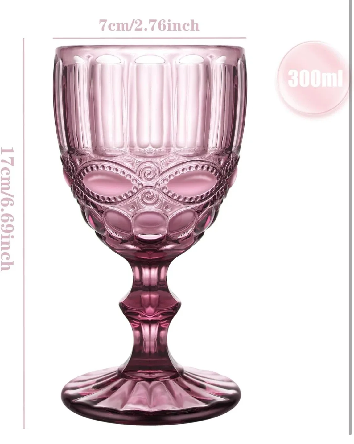 Vintage Wine Glasses Set of 6, 10oz/300ml image indicator(3)