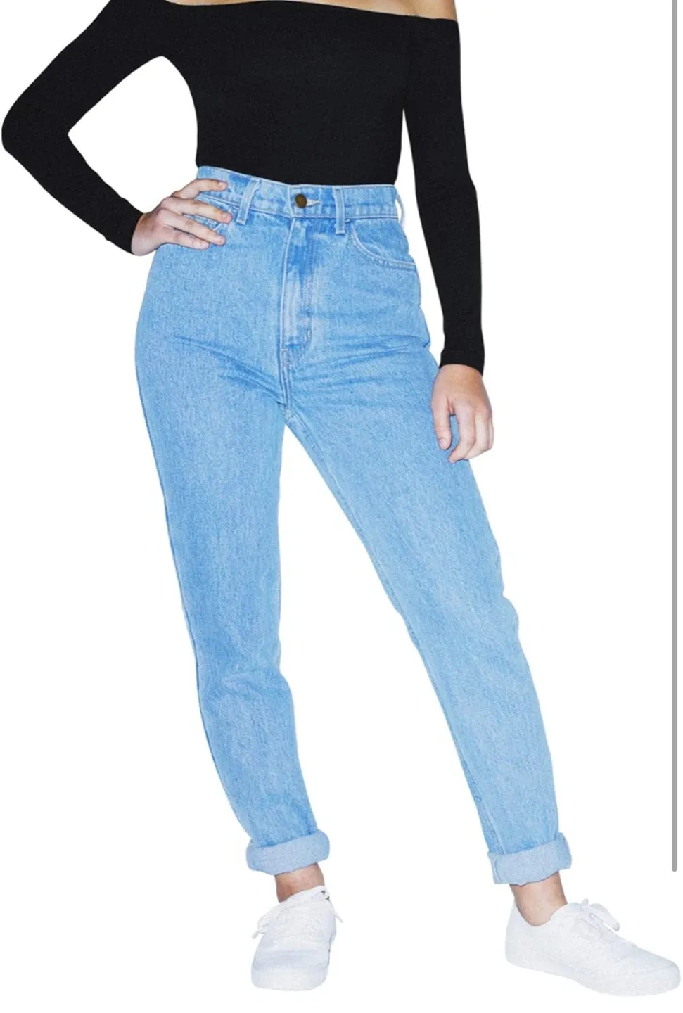 American Apparel Mom Jeans - Light Wash Denim image indicator(2)