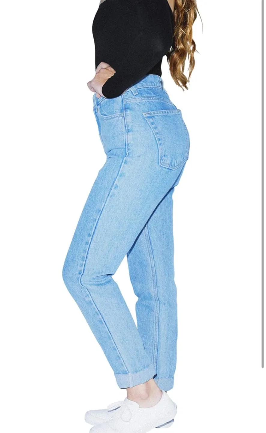 American Apparel Mom Jeans - Light Wash Denim image indicator(3)