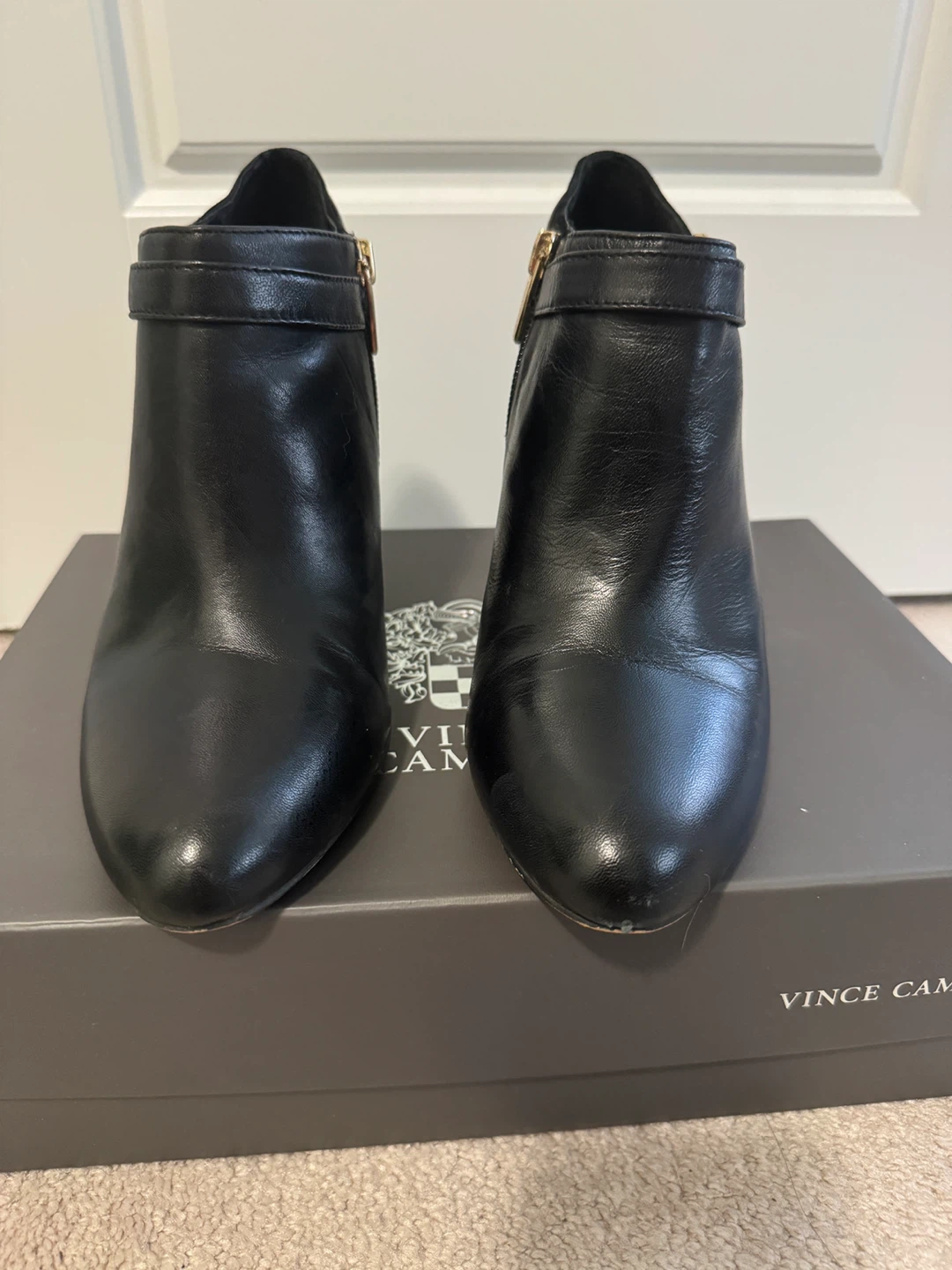 Vince Camuto Black Leather Heeled Booties - photo 3