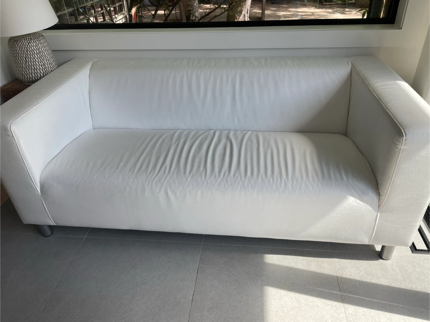 White leather couch - photo 2